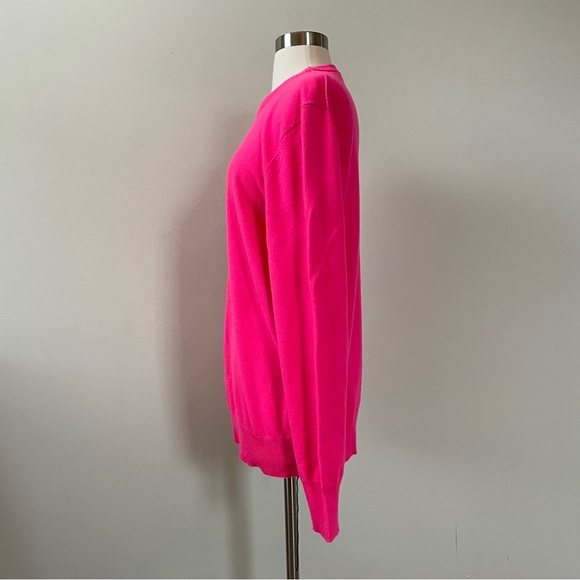 Helmut Lang Hot Pink 100% Cashmere Sweater, Size Large - Picture 7 of 9